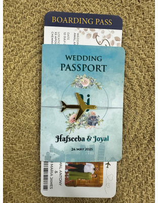 Passport type wedding card