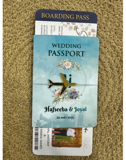 Passport type wedding card